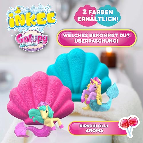 INKEE GALUPY MERMAID – Bomba de Baño Infantil con Figura de Sirena y Aroma Dulce – Bath Bomb Niños en Forma de Concha con Espuma y Sales de Baño Relajantes - imagen 2