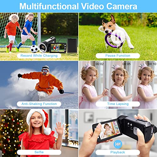 Heegomn Video Camera Camcorder Fhd 1080P 30Fps 24.0Mp Digital Cameras Recorder For Youtube Tiktok 2.7 Inch 270 Degree Rotation Screen Vlogging Camcorders For Kids,Teens,Students,Beginners,Elders #TOP5