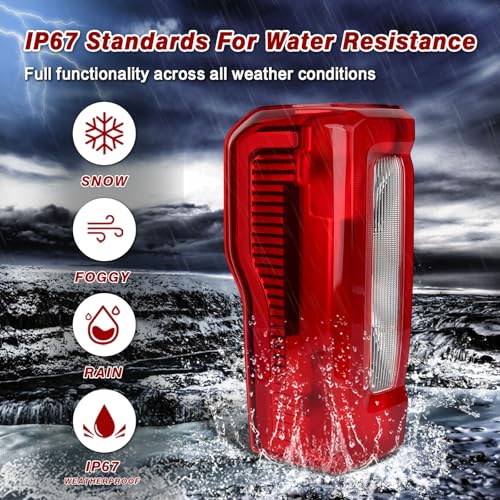 Image of Tail Lights Fit for 2023-2025 Ford F250 F350 Super Duty | Halogena Type Rear Light Accessories Rear Brake Lamp Signal Assembly OE:PC3Z13405D (Left Driver Side)