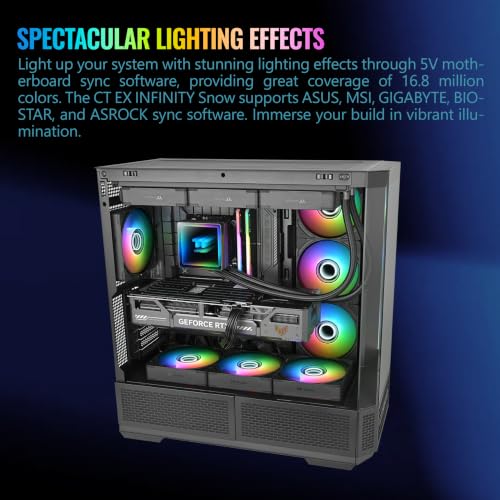 Image of Thermaltake CT140 EX Infinity ARGB Sync 3 Pack; Infinity Mirror Hub; 140mm x 28mm; PWM 500~1800 RPM; MagForce 2.0; 5V 3-Pin Motherboard Sync; 3-Pack; Black; CL-F242-PL14SW-A