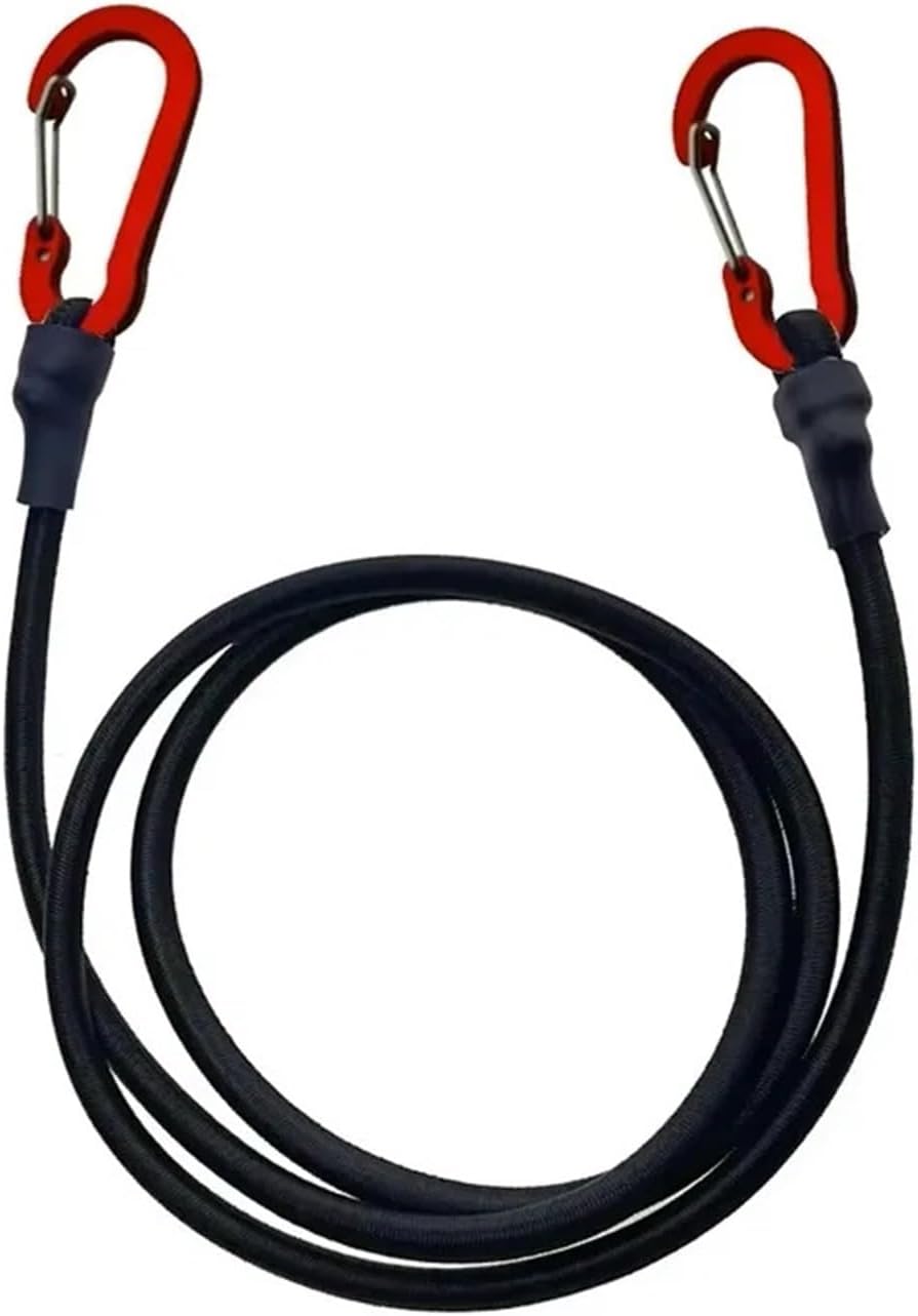 Bungee Cords 6pcs Heavy Duty Bungee Cord Elastic Tie Strap String Carabiner Hooks Luggage Packing Ropes Camping Accessories for Outdoor Tent Luggage Rack Camping Cargo(Black 60cm)