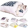 Adaye Movable Winter Warm Cat House Small Pet Bed, Winter Warm Cozy Warm Cat Sleeping Bag (M, A)