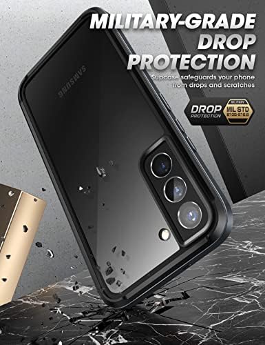 SUPCASE UB Edge Pro Series Case for Samsung Galaxy S22 Plus 5G (2022 Release), Slim Frame Clear Protective Case with Built-in Screen Protector (Black)