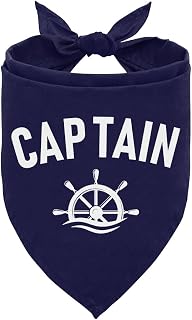 Captain Dog Bandana, Dark Blue Dog Bandana, Summer Bandanas for Dogs, Funny Dog Bandana, Dog Bandana for Small Medium Large Dogs, Pet Dog Triangle Scarf, Dog Scarf Accessories (D12)