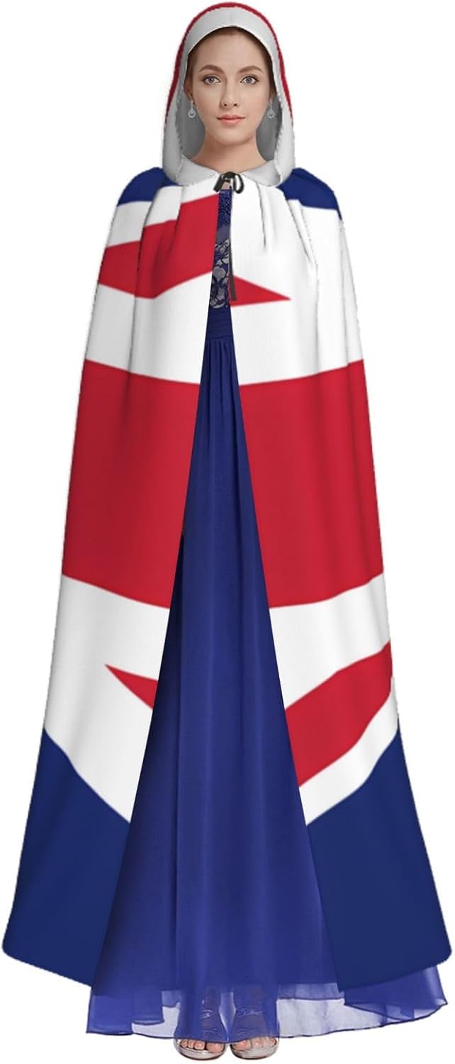 Unisex Adult Hooded Cloak, British flag, for Men and Women Cosplay & Halloween,Themed Parties Easter