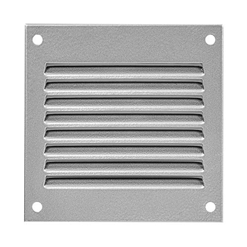 Repa Market Gray Air Vent Cover 4" x 4" Inch (Outer Dimensions) - Steel Return Air Grilles - for Ceiling and Sidewall - HVAC - with Protection Screen (3.93" x 3.93" Inch)