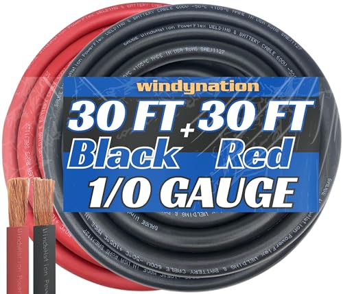 WNI 1/0 AWG Welding Cable with USA-insulated copper (30 ft) 600V