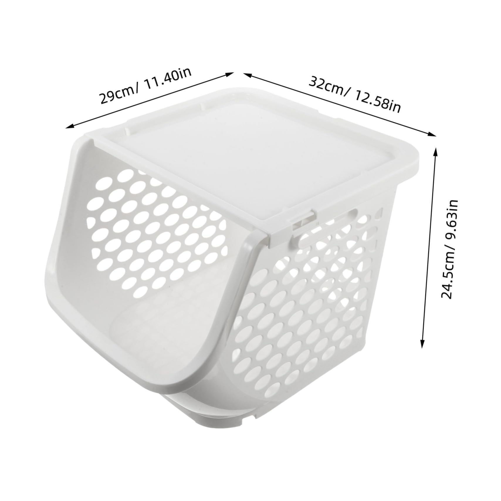 PRETYZOOM Panier à Fruits Empilable en Plastique Blanc, Cuisine et Plan de Travail, Rangement Peu Encombrant, Facile à Nettoyer, Préserve la Fraîcheur