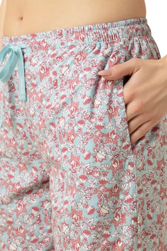 Image of Van Heusen Women's Printed Lounge Pants | Drawstrings & Side Pockets | Ultra Soft Fabric | Relaxed Fit | At home pyjamas | Everyday Comfort | Printed | Style 55306 | Available in Pack of 1 & 2