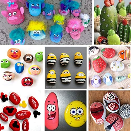 Image of White Pebbles for Painting, 45 Pic Stone 2-3 inches Perfect for Painting Kindness Kids Party,Crafts Garden, Landscape and Decorative Pebbles Stones