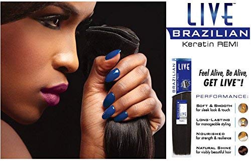 Sensationnel Live 100% Human Hair Keratin Remi Brazilina Yaki 10s" #1 (#1B)
