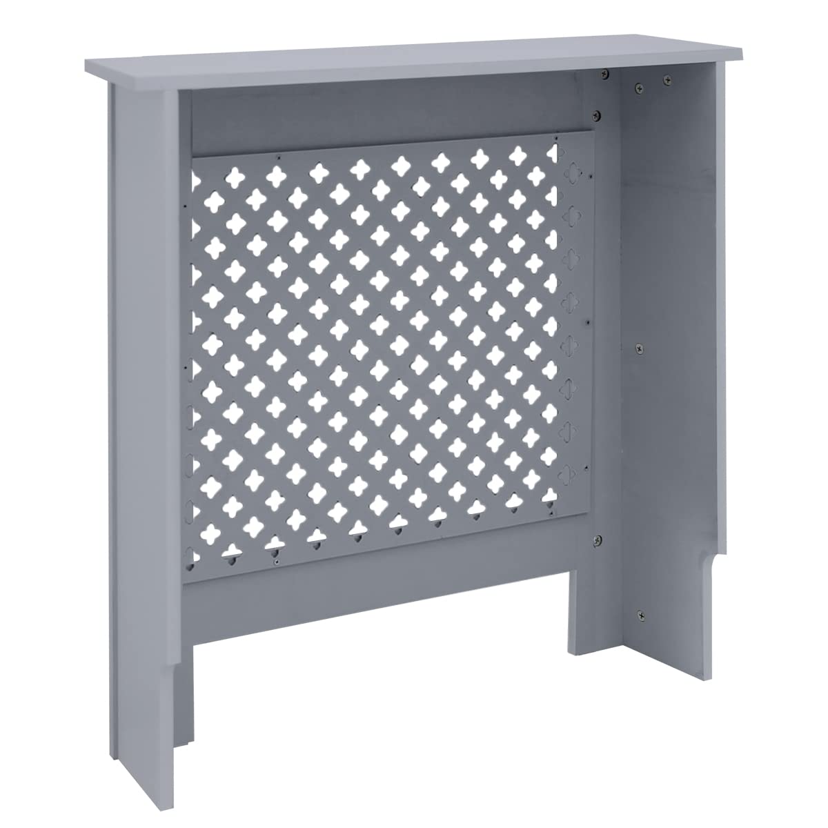 ECD Germany Oslona grzejnika z wzorem plastra miodu 78x19x82 cm Szara wykonana z MDF lakierowanego do sypialni, salonu, oslona grzejnika Oslona grzejnika Grzejnik grzewczy