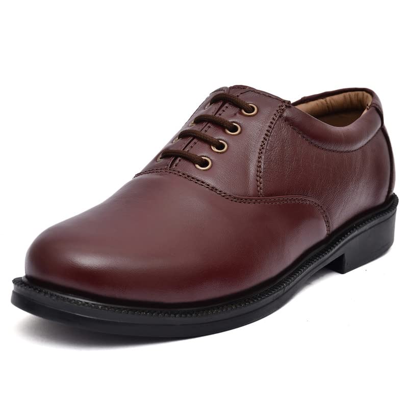 PILLAA Mens Brown Pure Leather Formal Police Laceup Shoes - 10 UK (B0BSGT762L) Amazon Price History, Amazon Price Tracker