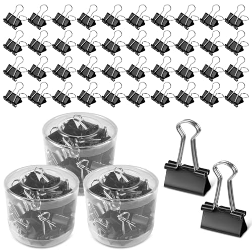 120 Piezas 19 mm Pinzas Papeleria De Metal, Pinzas Pequeñas Para Papel Con Caja De Almacenamiento, Pinzas Para Hojas Negro, Reutilizables Clips Oficina Para Papelería Escolar, Artículos Domésticos