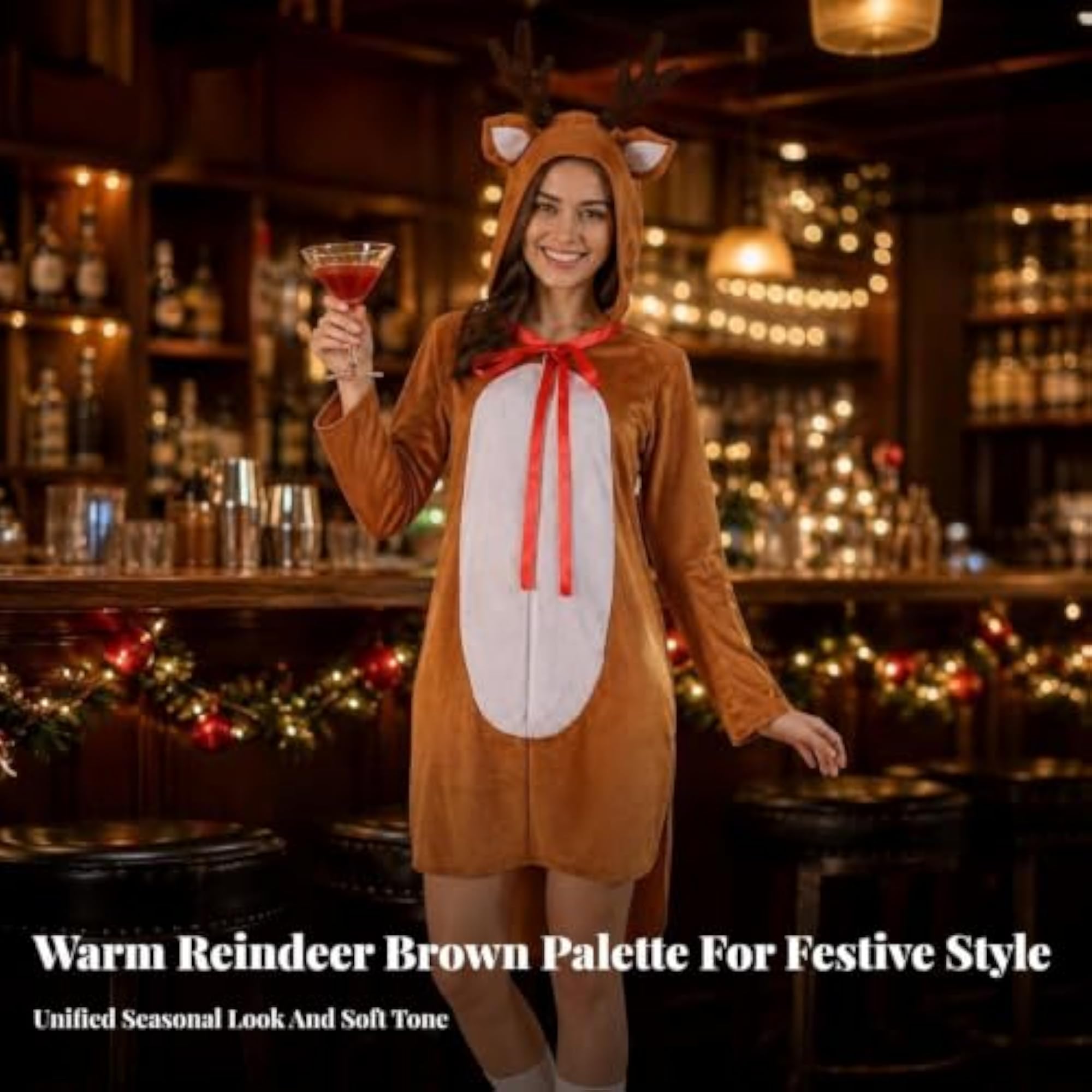 Playful Reindeer Costume for Christmas Parties