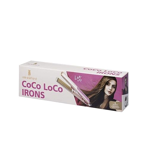 Miniatura 5 de Lee Stafford Plancha profesional para el cabello, plancha plana de cerámica Coco LoCo, control de temperatura variable, placas flotantes, color rosa
