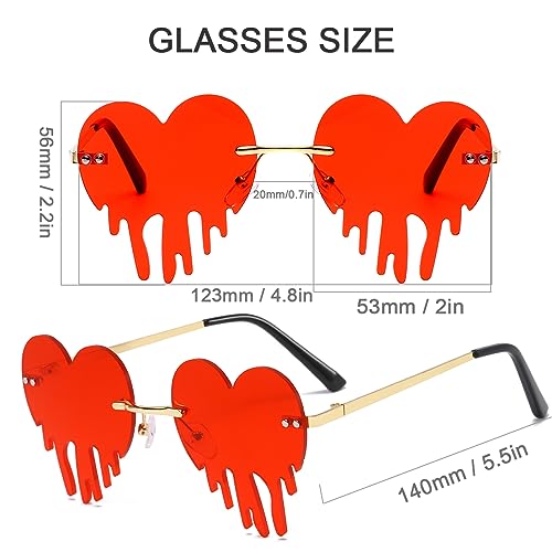 Melting Heart Sunglasses Dripping Heart Shaped Sunglasses Rave Sunglasses for Women Men4