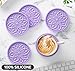 HFHOME Silicone Coasters Set for Drinks - 6 Pack With Holder, Table Cup Mat for Coffee Table, Desk, Bar - Tabletop Protection Gift - Light Purple