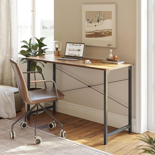 Image of Cubiker Computer Desk, 32 Inch Small Home Office Desk for Small Spaces, Modern Simple Style for Home, Rustic Brown