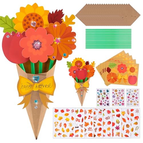 Herenear 24 Stück Herbst Blumenstrauß Bastelset, DIY Herbst...