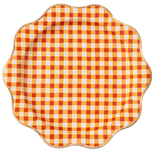 Image of Bonjour Fete Elegant Fall Plaid Dinner Plates, Pack of 8, 10.75 inch