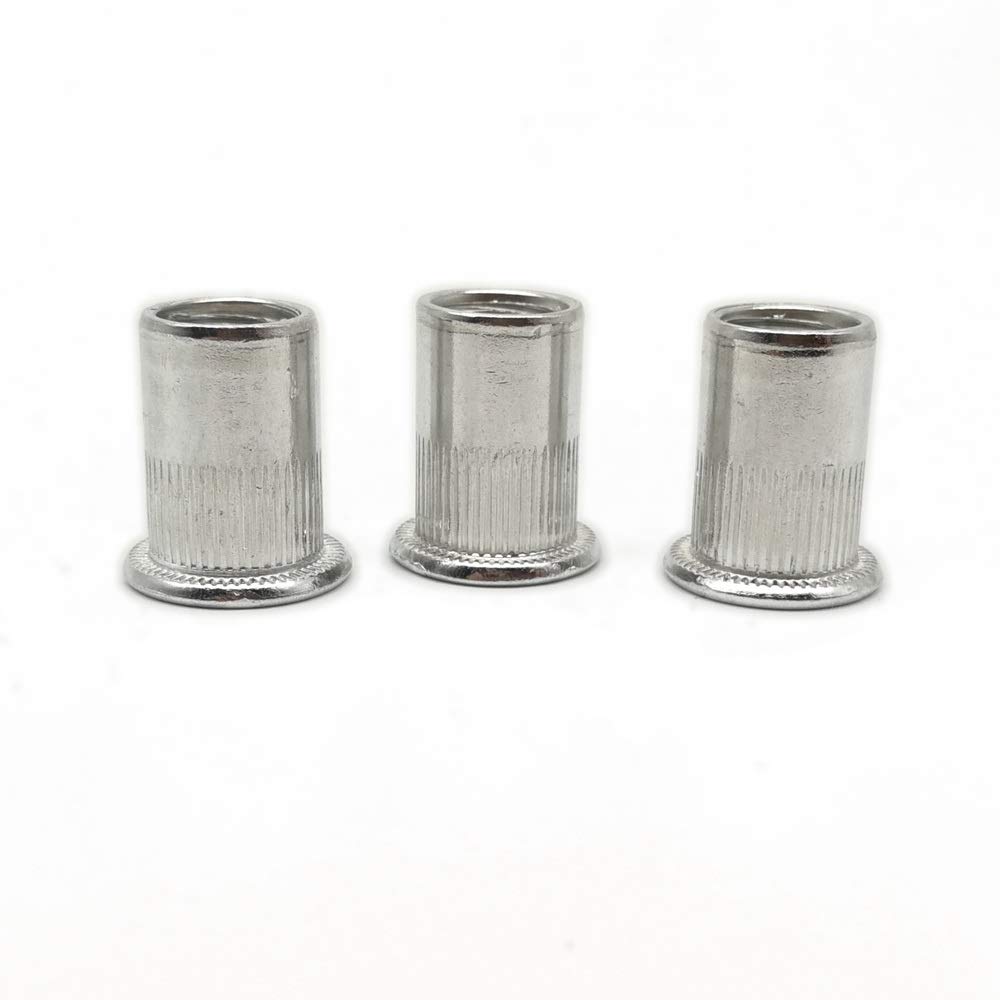 Nakrętka nitowa Nakrętka ślepa, Nitonakrętka aluminiowa z płaską główką, różne rozmiary M3 M4 M5 M6 M8 M10(M4 (100pcs))