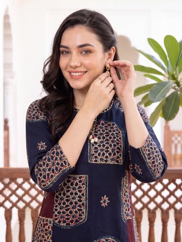 Image of INDO ERA Women Pure Cotton Kurta Palazzo Set | Printed Kurta with Palazzo Pants | Summer Friendly, Office Wear Co-Ord Set | Co Ord Set For Women Stylish