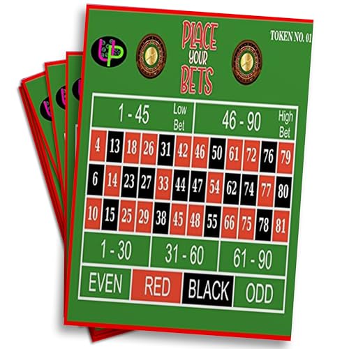 Image of Casino Tambola Tickets | Roulette Theme Housie Tambola Themed Bingo Game| Kitty Party Theme Housie Tickets | English | for Family & Friends (Set of 15 Tickets)