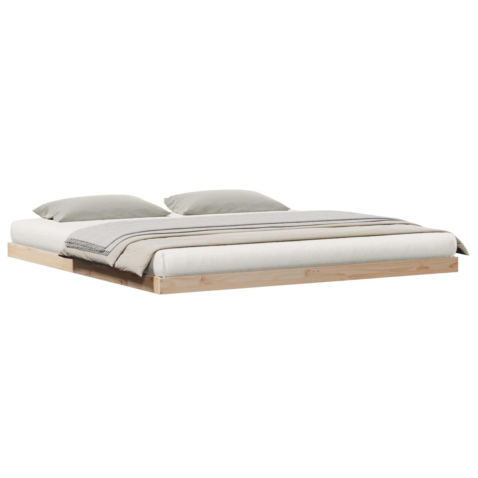 vidaXL Floor Bed Frame Natural 180 x 220 cm Solid Pine Wood — image 1