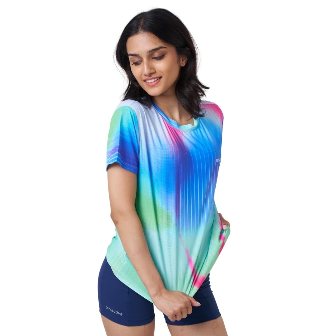 terractive Women's 101 GSM Oversized Half Sleeve Running T-Shirt-picture-26