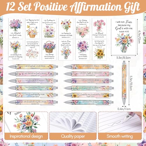 Image of Mooliwe 24 Pcs Positive Affirmation Gift Set Gratitude Notebooks with Pens Small Bags Motivational Encouragement Notepads Daily Affirmations Journal for Women Stress Relief Self Care (Christian)