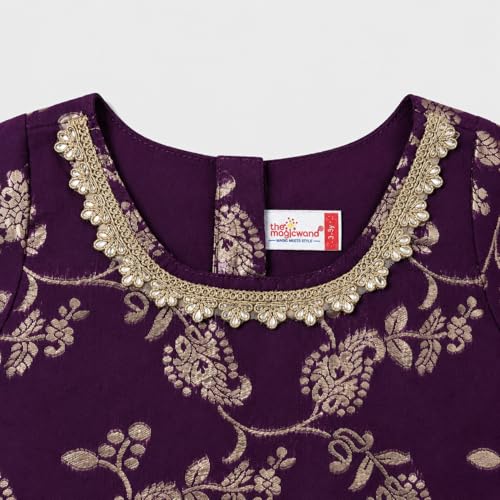 Image of The Magic Wand Lehenga Choli Set with Dupatta for Girls Kids Floral Printed Lace Embelished Chaniya Choli, Perfect for Wedding Occasions & Festivals