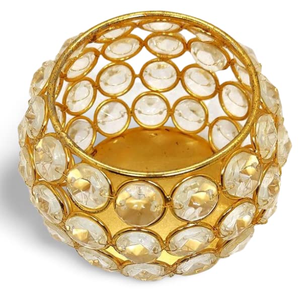 Akanksha Arts Decorative Crystal Tealight - Rare Decor - 9 cms Diameter 4
