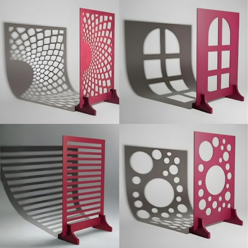 Image of SMILEDRIVE Photography Shadow Boards Kit, 30x42cm, Set of 4 | A3 Size MDF Panel, Geometric Patterns, Professional Photo Prop, Product, Fashion, Food Shoots