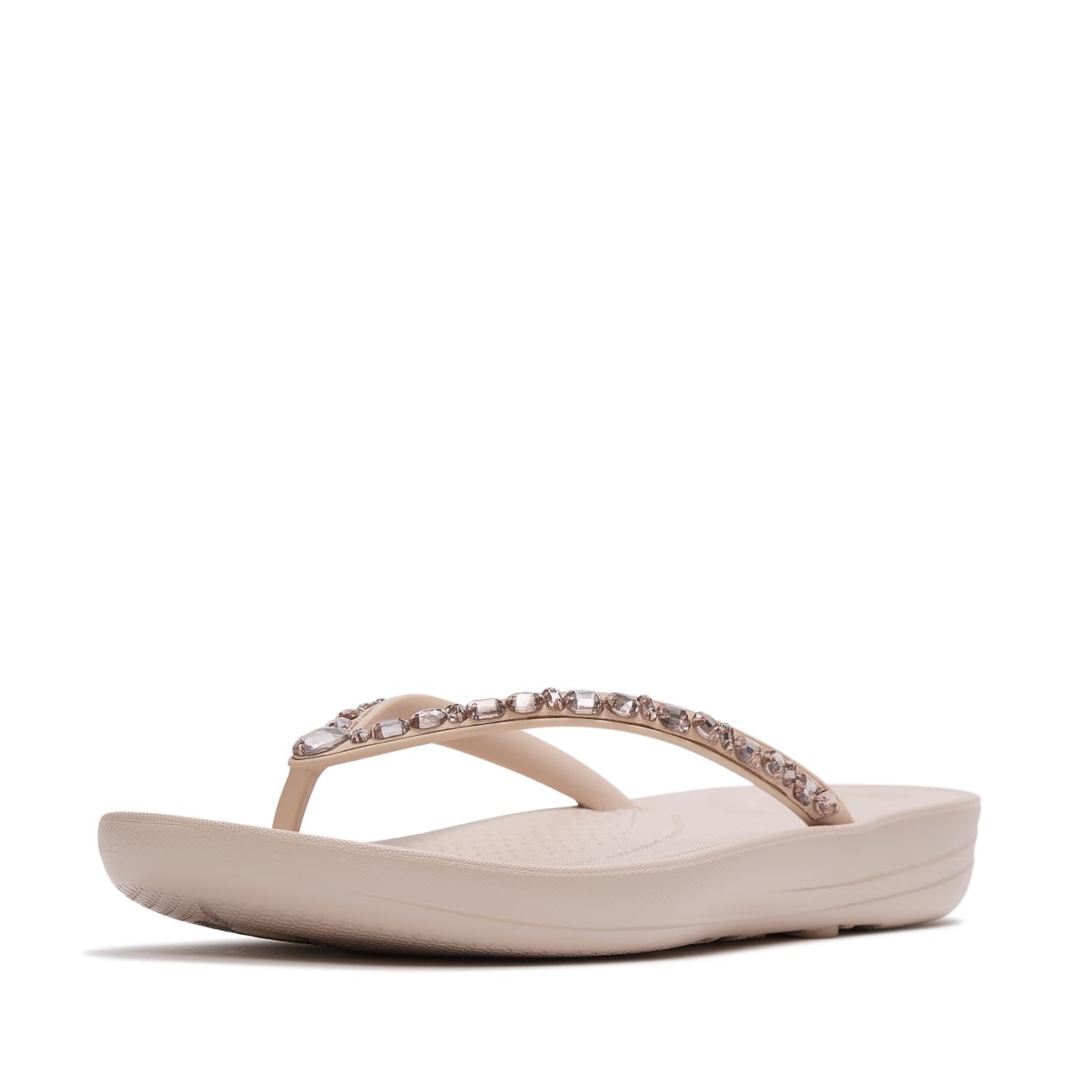 Fitflop Women's Beige Multi-Crystal Flip Flops Iqushion