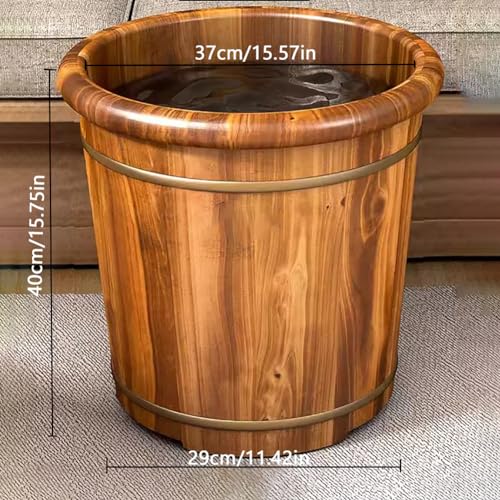 Baño de pies de madera profundo con tapa aislante L miniatura 6