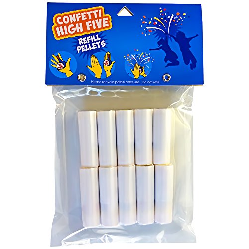 FiestaFive Confetti Cartridge Refills Toy Shooter - Reload and Blast Confetti from Your Hands When You High Five (White)