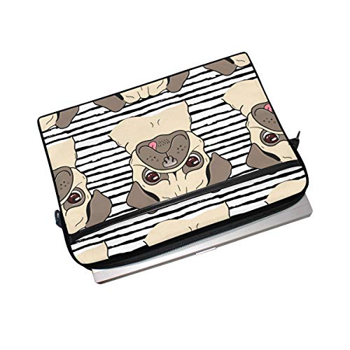 Funda de portátil de 14 a 15.4 pulgadas con tierno diseño de perro carlino 4