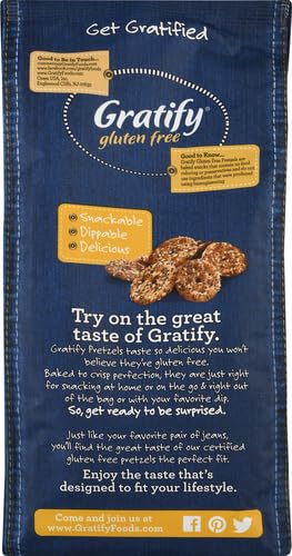 Image of Osem Gratify Gluten Free Everything Thins - Gratify Gluten Free Pretzel Crisps, GF Party Snack Bags, Thins with Onion & Garlic Seasoning - 10.5 oz Bag (Pack of 2)