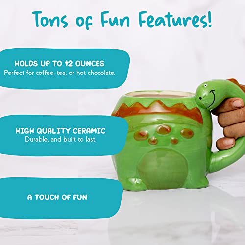 Infloatables Dinosaur Coffee Mug For Women Men - Cute Funny Coffee Mug - Unique Coffee Mugs - Cool Novelty Birthday Gift - Novelty Coffee Mugs - Cool Coffee Mug #TOP2