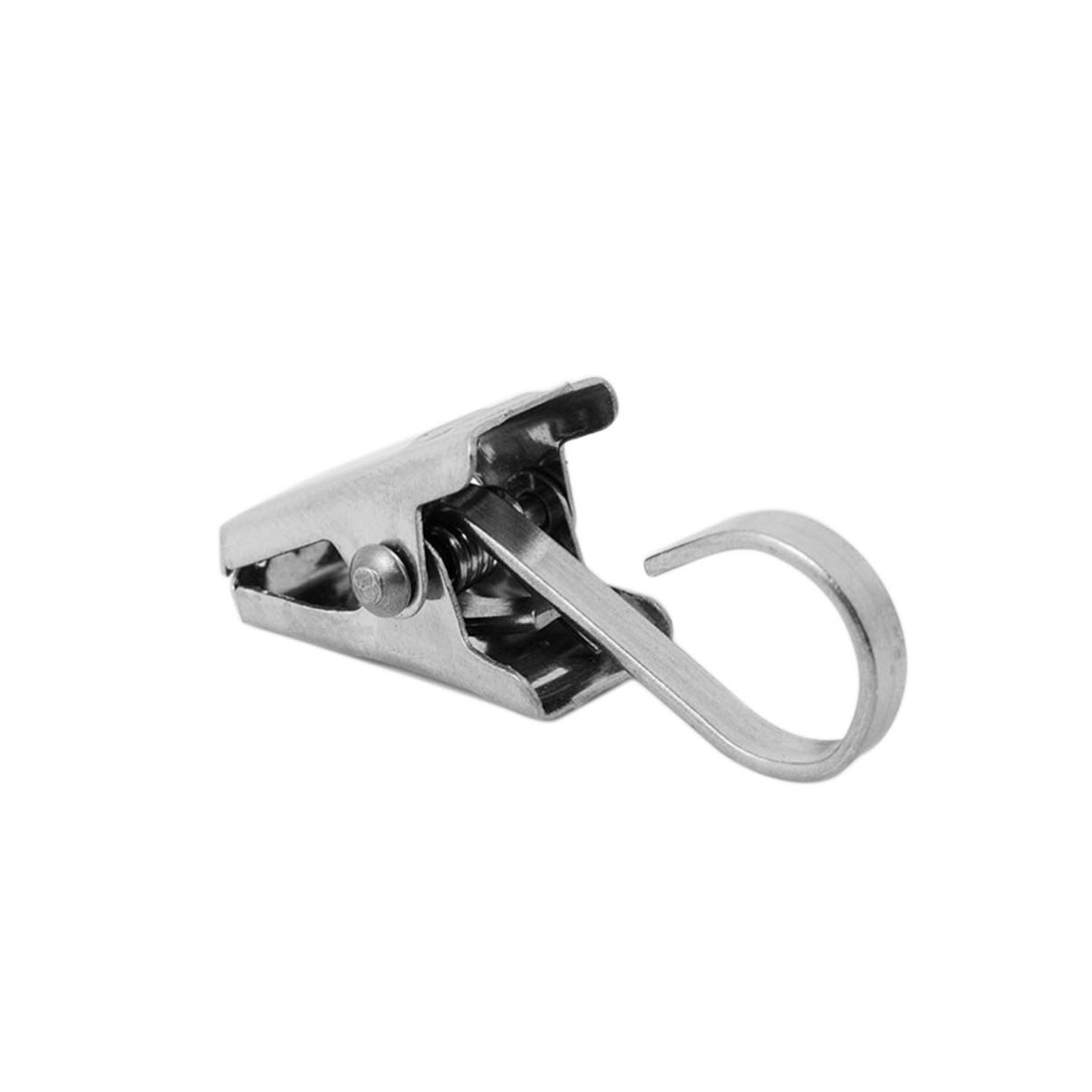 HOOTNEE Heavy Duty Spring-Tension Clips 30 Pcs Stainless Steel Hooks for Curtain Rods Drapery Ring Hangers