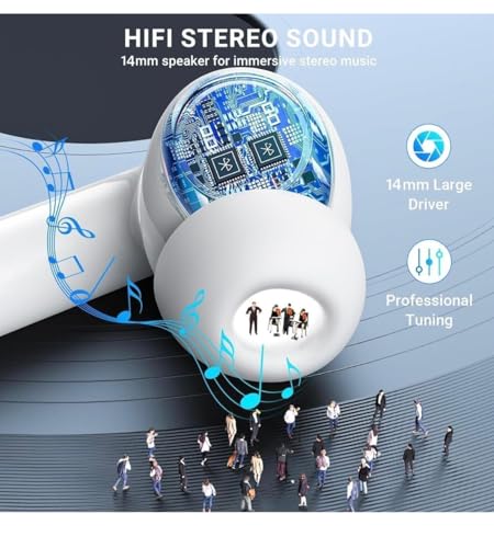 Image of Air Buds pro 2nd Generation Bluetooth 5.4 Earbuds with Deep Bass, Noise Cancelling Headphones for Android, Samsung, and iPhone