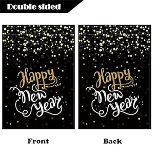 Happy New Year Decorations Garden Flags Double Sided Burlap Flag Winter Holiday Party Yard Outdoor Decoration 12.5 x 18 Inch Happy New Year Decorations Garden Flags Double Sided Burlap Flag Winter Holiday Party Yard Outdoor Decoration 125 x 18 Inch
