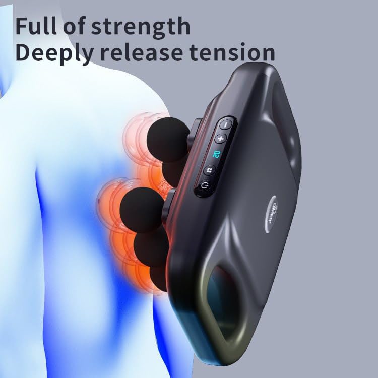 Dherik Tradworld Four Head Massage Gun | Deep Tissue, Muscle Massager, 20 Intensities & 6 Massage Modes | 4-Head Back Massager for Pain Relief in Back, Leg, Arm, Neck, Shoulder and Body, Multicolour Dherik Tradworld Four Head Massage Gun | Deep Tissue, Muscle Massager, 20 Intensities & 6 Massage Modes | 4-Head Back Massager for Pain Relief in Back, Leg, Arm, Neck, Shoulder and Body, Multicolour