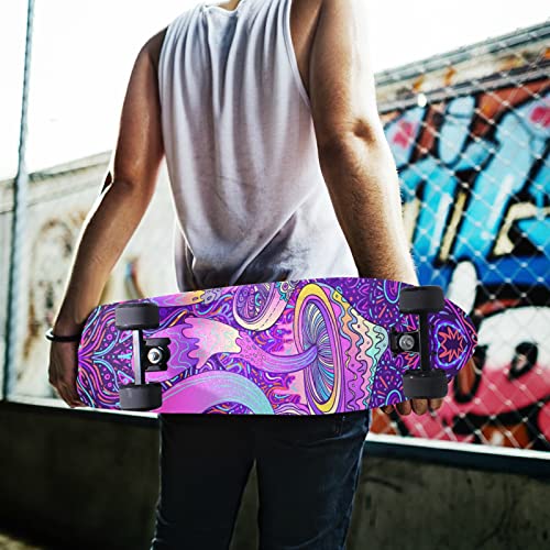 Alaza Mushroom Skateboard Grip Tape Sheets 44"X 10" Graphic Longboard Griptape Bubble Free Anti-Slip Scooter Deck Sand Paper For Rollerboard #TOP4