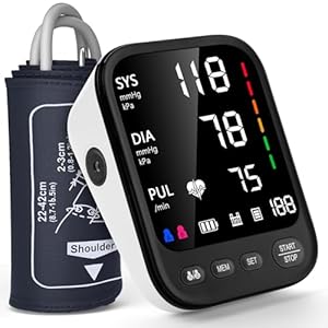Blood Pressure Machine, Automatic Upper Arm Blood Pressure Monitor with 2×199 readout, 4.5 inch Backlit Large Screen Adjustable Large Cuff 9 to 17 inches – arrhythmia and Home Hypertension Detector