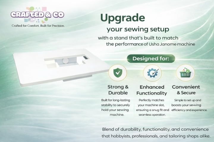 Image of Extension Table Stand || For Home & Domestic Tailoring & Stitching Use Sewing Machines || With Customized Logo, Brand /Shop Name, Merchant Name || Compatible with Usha Janome (Model: Marvella)
