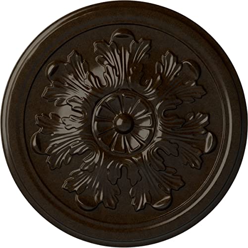 Ekena Millwork CM12LEBZS 12 3/4"OD X 7/8"P Legacy Acanthus Ceiling Medallion Fits Canopies Up to 3 1/2", Bronze