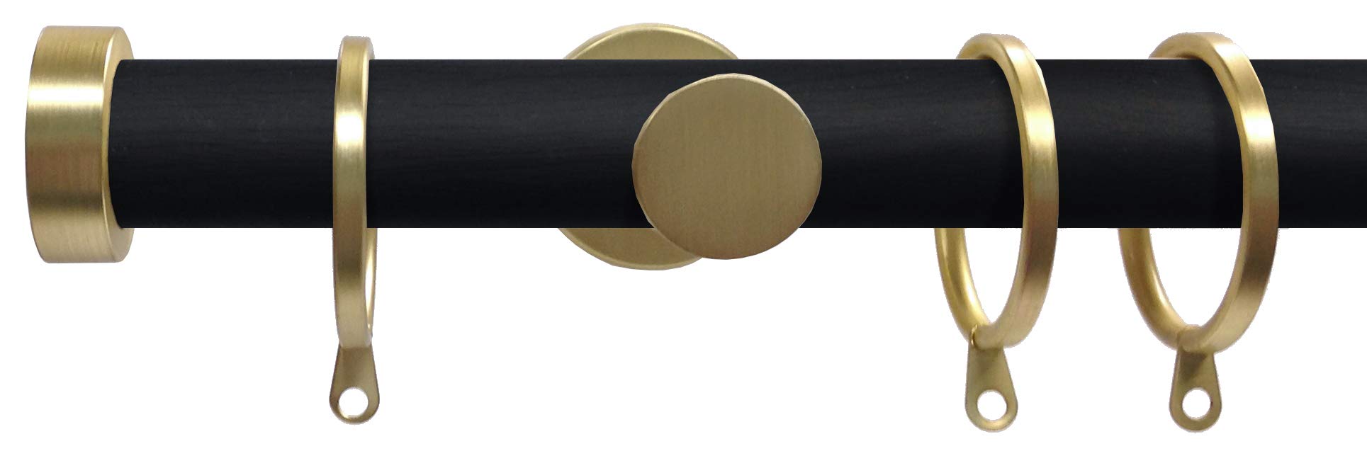 Swish Soho Vamp 28mm Metal Curtain Pole Set, Brushed Gold, 360cm