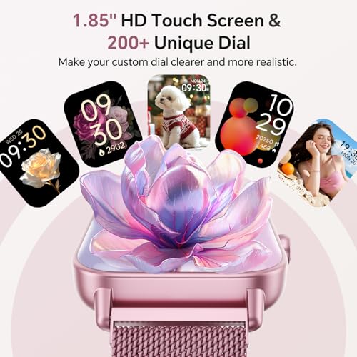 Image of Smart Watches for Women (Calls /SMS /Reminders), 1.85 inch HD Alexa Smart Watch for Android Phones & iphone Compatible, 120+ Sport Modes Fitness Watch, Heart Rate /SpO2 /Sleep Tracker, 3ATM Fitness Trackers